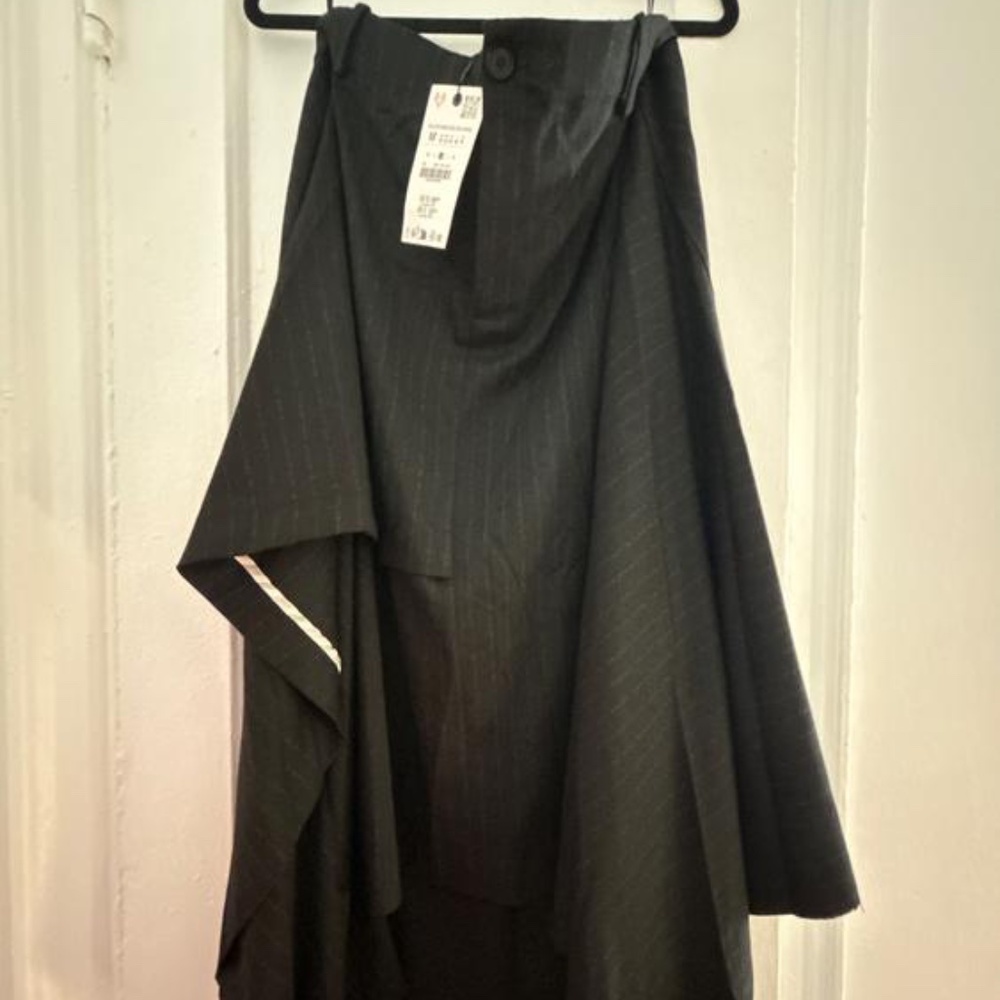 NWT ZARA PINSTRIPE ASYMMETRIC SKIRT ZW COLLECTION